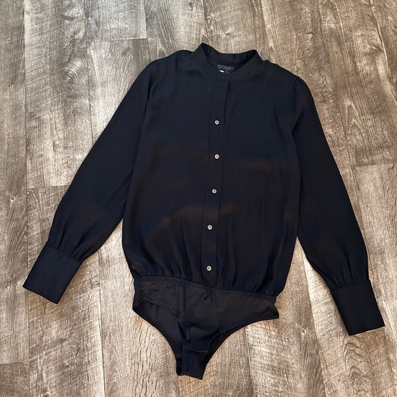 J Crew Ashton 100% Silk Button Down Blouse Shirt Bodysuit Size 0 - Picture 9 of 16